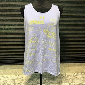Under Armour Girls Purple Heat Gear “Dream & Believe” Front‎ Print Tank YXL